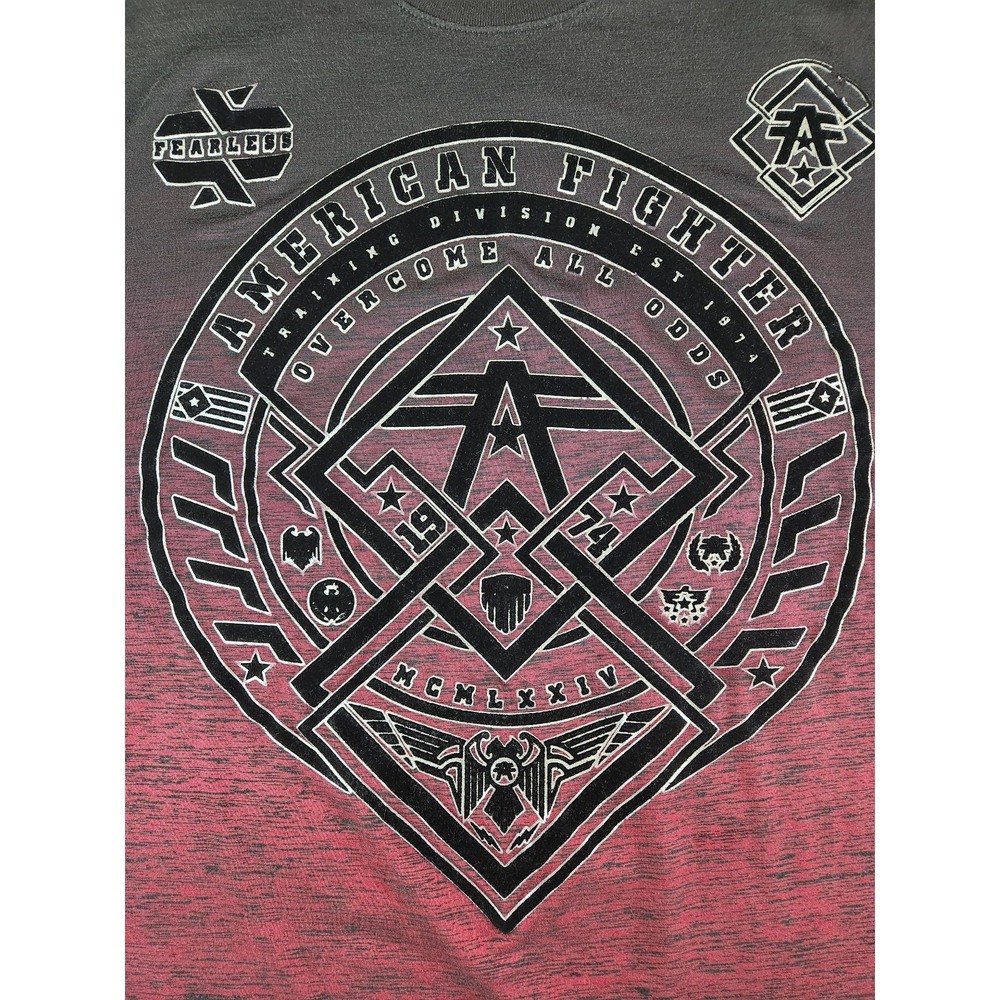 American Fighter Mens Buckle Short Sleeve Tee Size Large Y2K Streetwear MMA - Picture 2 of 9